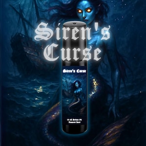 SIREN'S CURSE Gothic Mermaid Perfume Oil – Dark Ocean Storm Rollerball – Blackberry, Sea Salt, Vanilla Scent