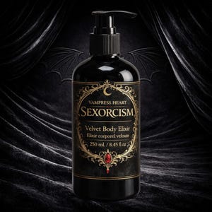 SEXORCISM Velvet Body Elixir – Dark Chocolate Cherry & Blood Body Lotion – Gothic Vampire Aesthetic – Witchy Skincare – Dark Gourmand Unisex