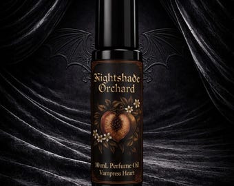 Nightshade Orchard Perfume Oil – Dark Peach Vanilla Gothic Fragrance, Witchy Unisex Rollerball, Long Lasting Artisan Scent
