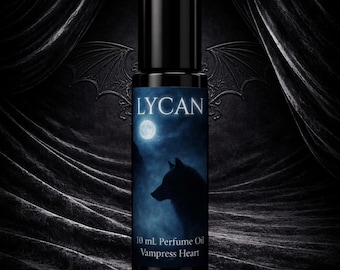 Aceite de perfume Lycan Extrait, maderas oscuras, almizcle, gótico, unisex, vegano, roll-on