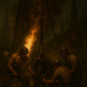 Hell’s Half Acre – Vintage Oilfield Print, Man Cave Wall Art, Industrial Decor, Digital Download