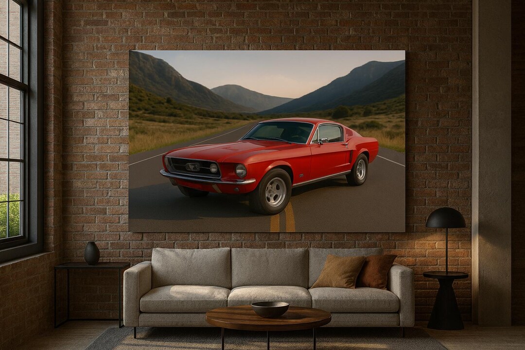 1968 Mustang GT 390 Fastback – Red Valley Highway Print | Classic ...