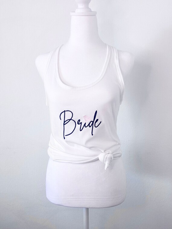 white bride tank top