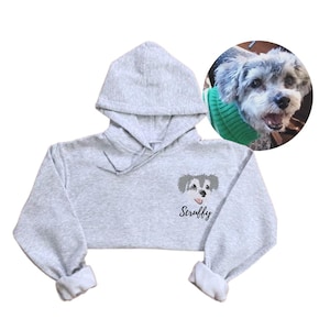 Pet Embroidered Portrait on New Hooded Sweatshirt | Gifts for Pet Parents | Family Presents