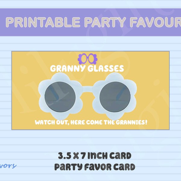 Bluey Granny Glasses Favor - Etsy