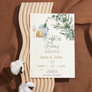 Bubbles and Brews Couple Shower Invitations | Digital Invitation | Theme Couples Shower | Bridal Shower Invitation | Brews and Bubbles