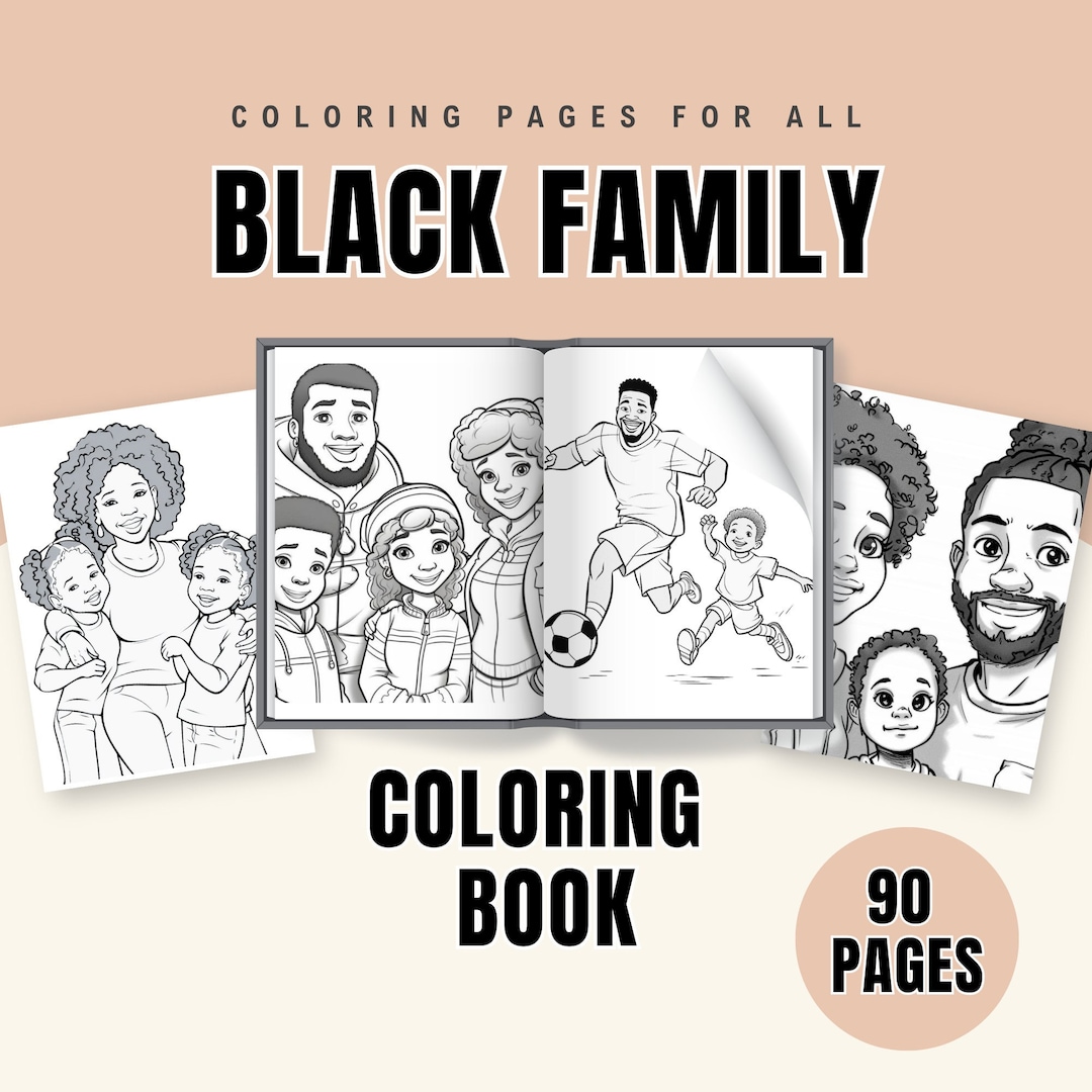 Black Family Coloring Book for Kids, Self Love for Black Kids Boy and Girl, Coloring Pages, PDF ...