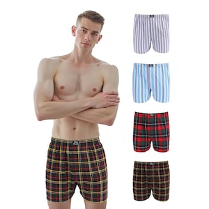 Pima Paradise Men&#39;s Woven Boxer Shorts, 4packs Stretch Comfort boxers