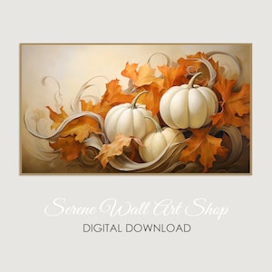 Pumpkins Frame TV Art, Fall Samsung Frame TV Art, Autumn TV Art, Abstract Digital Art, Seasonal, Country Samsung Smart Television Art