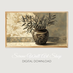 Olive Tree, Still Life Frame TV Art, Samsung Frame TV Art, TV Art, Olive, Painting, Country Art, Mediterranean Art, Greek Olive Branch