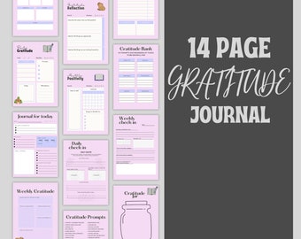 Daily Gratitude Journal | Printable Gratitude Log | Daily Routine for Mindfulness, Positivity, & Self-Care