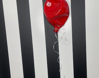Red ceramic balloon - deflated