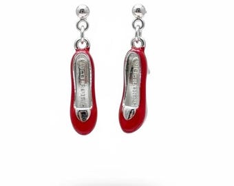 Red Ruby Slipper Dangle Earrings, Dorothy Shoes, Wizard of Oz, Novelty Earrings, Fun Jewelry