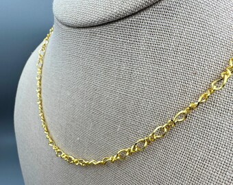 Sierlijke, verfijnde ketting in de vorm van een acht - 40 cm (16 inch) 18-karaats verguld roestvrij staal