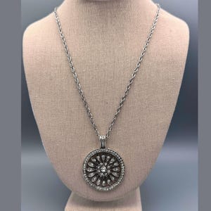Ornate Victorian Inspired Antique Silver Pendant, Statement Necklace, Elegant Fashion