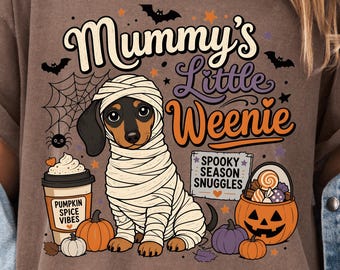 Dachshund Halloween PNG, Funny Halloweenie Dog Mom Design, Wiener Dog Ghost Graphic, Doxie Mom Gift, Spookie Sausage Dog PNG
