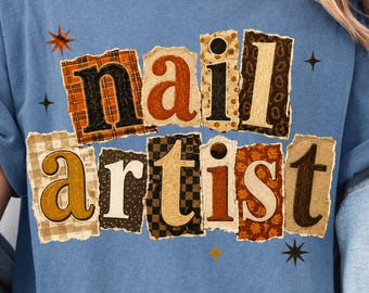 Nail Artist Fall PNG, Autumn Nail Technician Shirt Design, Nail Tech Fall Graphic (Digital Download)