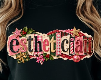 Esthetician Christmas PNG, Skincare Specialist  Xmas Design, Salon Christmas Graphic, Beauty Professional Holiday Sublimation