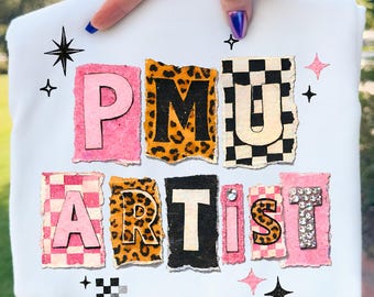 PMU Artist PNG, Permanent Makeup Shirt Design, Microblading Brow Artist Grafik (Digitaler Download)