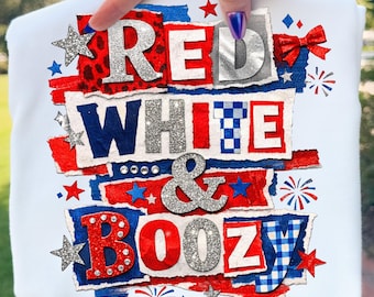 Rot-Weiß-Blau-Png, lustiges 4. Juli-Shirt-Design, Vaterländischer vierter PNG, Rot-Weiß-Blau-Collage, Party USA-Unabhängigkeitstag-Sublimation