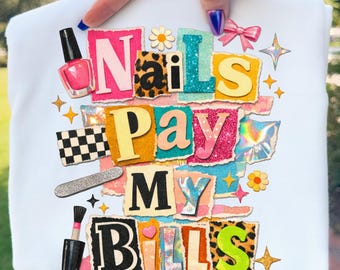 Nail Tech Png, Preppy Nageltechniker Design, niedliche Manikürist Sublimation, Kosmetik Kosmetik Grafik (Digitaler Download)