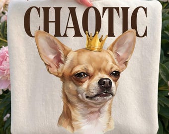 Chihuahua PNG, lustiges Hundeshirt Design, Chihuahua Chaotische Grafik, Hundeliebhaber Sublimation PNG, lustiges Tier T-Shirt Design