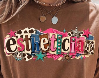 Western Esthetician PNG, Cowgirl Esthetician Design, Skincare Specialist Graphic, Western Beauty Professional Sublimation