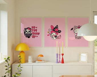 Hello Kitty 3d three-dimensional wall stickers painting cartoon