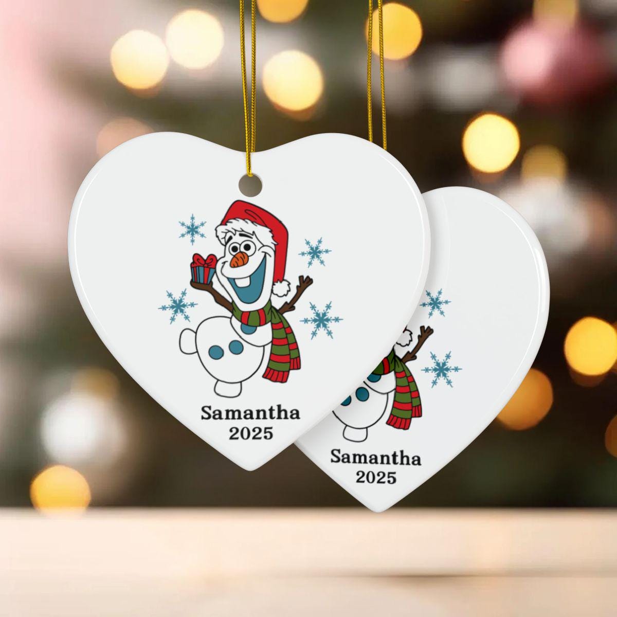 アナと雪の女王 オラフ クリスマス セラミック オーナメント、かわいい