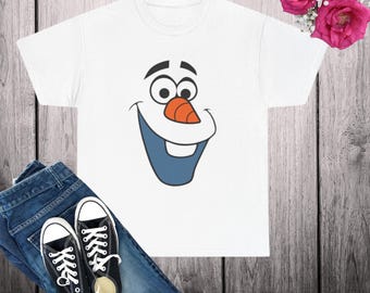 Frozen Olaf T-shirt, Cute Olaf Face Shirt, Happy face Shirt, Cute Snowman Shirt, Olaf Christmas Shirt, Christmas Shirt, Frozen Olaf Shirt
