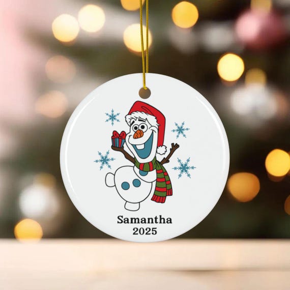 アナと雪の女王 オラフ クリスマス セラミック オーナメント、かわいい