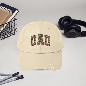 Distressed Camo Dad Hat: Vintage Cotton Baseball Cap