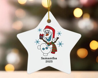 アナと雪の女王 オラフ クリスマス セラミック オーナメント、かわいい