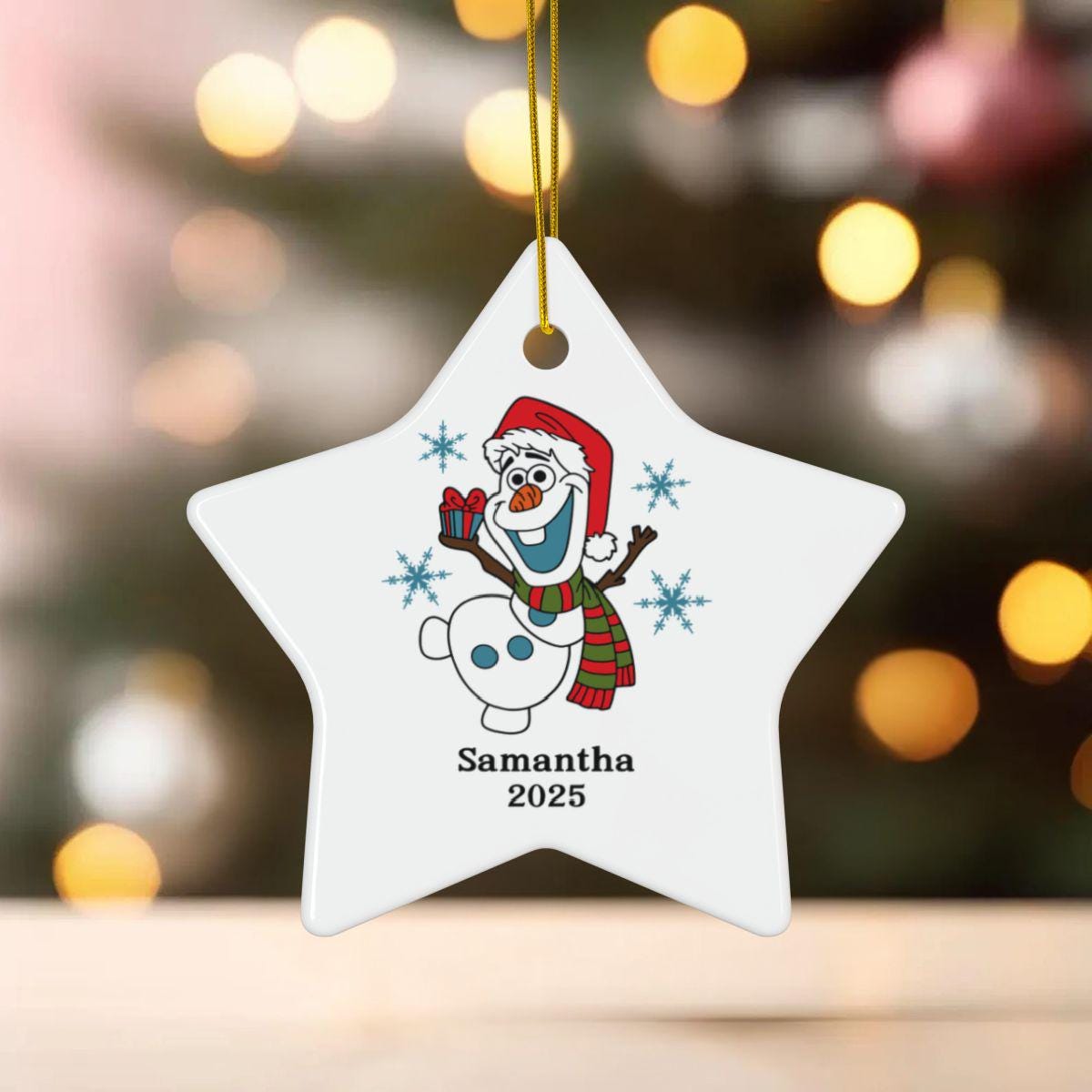 アナと雪の女王 オラフ クリスマス セラミック オーナメント、かわいい