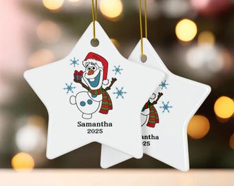 アナと雪の女王 オラフ クリスマス セラミック オーナメント、かわいい