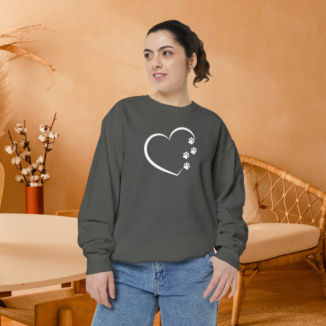 Paw Heart Sweatshirt, Dog Heart Sweatshirt, Graphic Sweatshirt, Gift