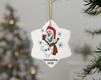 アナと雪の女王 オラフ クリスマス セラミック オーナメント、かわいい