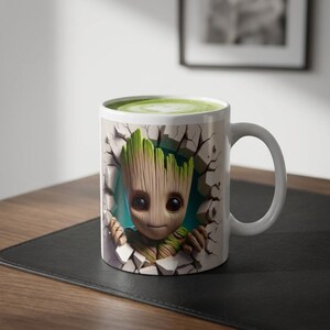 セラミックマグカップ、かわいいグルートコーヒー好きへのギフト、ファンタジーツリーマグカップ、グルートファングッズ、かわいいコーヒーカップ、誕生日プレゼントのアイデア、オタクな植物好き