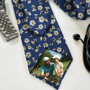 Father&#39;s Day for Dad, Personalized photo tie, Photo tie patch, Anniversary gift, Personalized photo tie patch, wedding gift dad, Custom tie