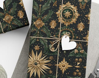 Papel de regalo navideño verde, papel de regalo navideño, rollo de papel de regalo, envoltorio de Navidad, papel de regalo de Navidad, Navidad clásica