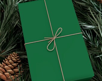 Solid Green Gift Wrap Roll Matte Wrapping Paper for Holidays, Birthdays, Luxury Gifts, Weddings & Christmas Packaging