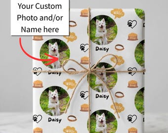 Cadeauverpakking op maat | Gepersonaliseerd inpakpapier voor honden | Cadeauverpakking op maat voor huisdieren | Cadeauverpakking voor een hondenverjaardag | Kerstcadeauverpakking voor honden