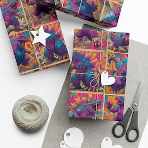 Godzilla Gift Wrap Roll Monster Movie Wrapping Paper for Birthdays, Christmas, Holidays, Sci-Fi Fans, and Geeky Gift