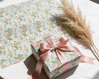 Vintage botanisch inpakpapier, huwelijksgeschenkpapier, bloemengeschenkpapier, cottagecore inpakpapier, elegante cadeauverpakking, cadeauverpakking voor de feestdagen