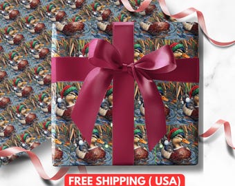 Premium Mallard Duck Wrapping Paper ,Wildlife Nature Gift Wrap ,Rustic Farmhouse Duck Gift Paper Eco Friendly Holiday Wrap,Gift Wrap