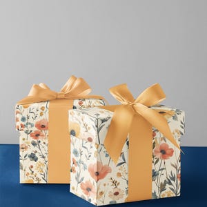Wildblumen Geschenkpapier - Vintage Floral Geschenkpapier, Cottagecore Ästhetik, botanisches Papier für Geburtstage, Hochzeiten & Feiertage
