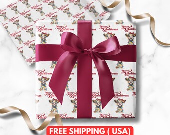 Highland Cow Wrapping Paper, Rustic Gift Wrap Roll, Cow Print Paper, Farmhouse Wrap, Eco Friendly Farm Animal Gift Wrap