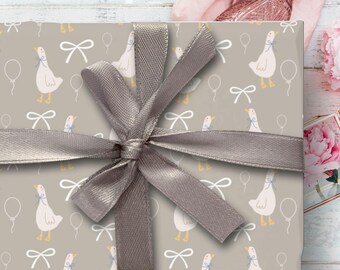One Silly Goose Birthday Wrapping Paper,One Silly Goose Birthday Decorations, Personalized Wrap,Baby Shower Wrapping Paper With Bow