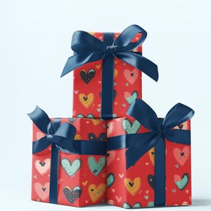 Valentine Gift Wrap, Hearts Wrapping Paper,Birthday Gift Wrap,Wrapping Paper, Gift Wrap,Unique Gift Wrap,Gift Wrapping,Galentines