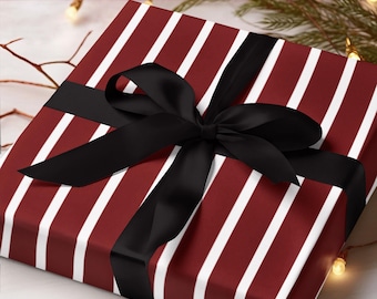 Red and White Striped Gift Wrap,Classic Christmas Wrapping Paper, Wrapping Paper Roll,Christmas Wrapping,Xmas Wrapping Paper,Gift Wrapping,